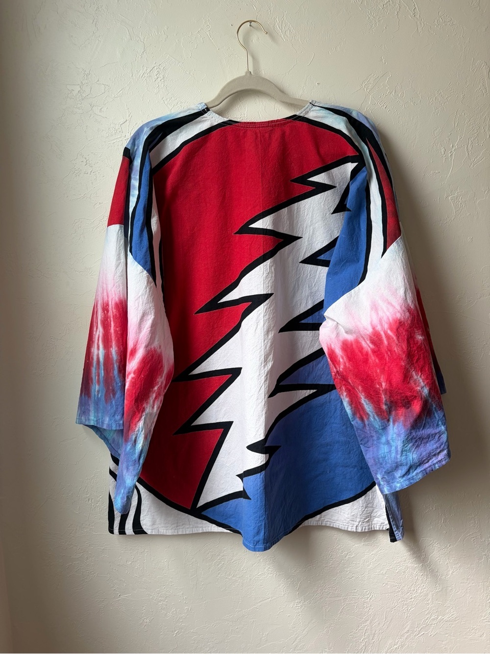 Lightning Bolt Tie Dye Kimono Boho Festival Grateful Dead Style OS
